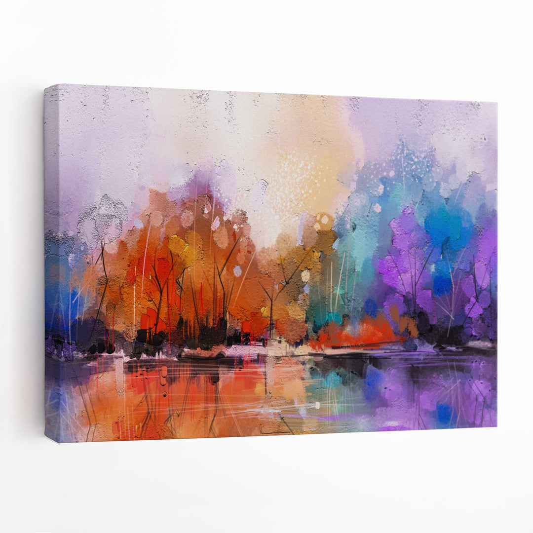 Abstract Purple Forest Wall Art Canvas Print | Bowlift