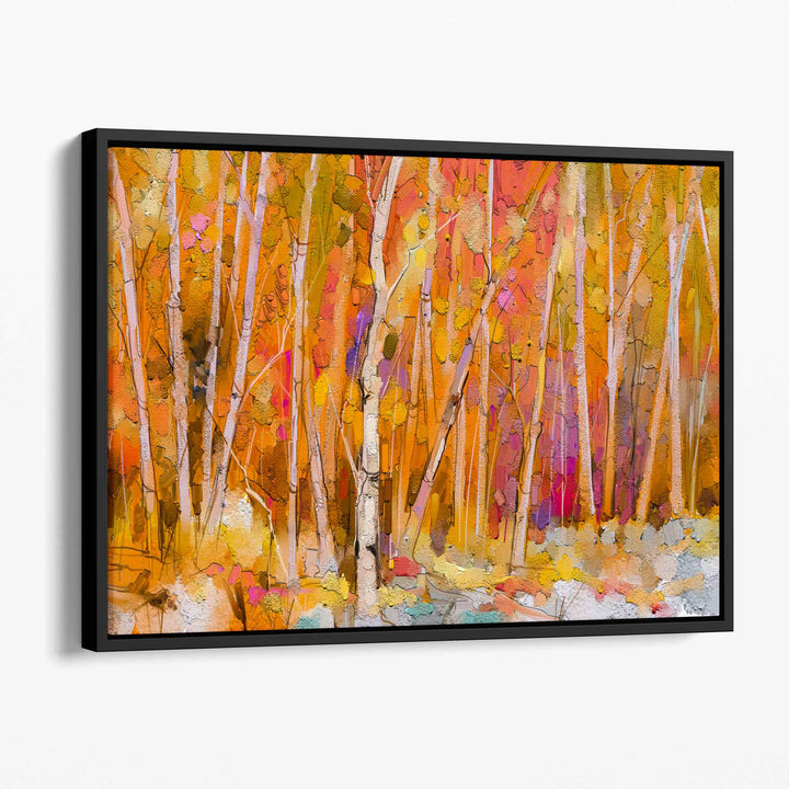 Abstract Orange Forest Wall Art Canvas Print | Bowlift