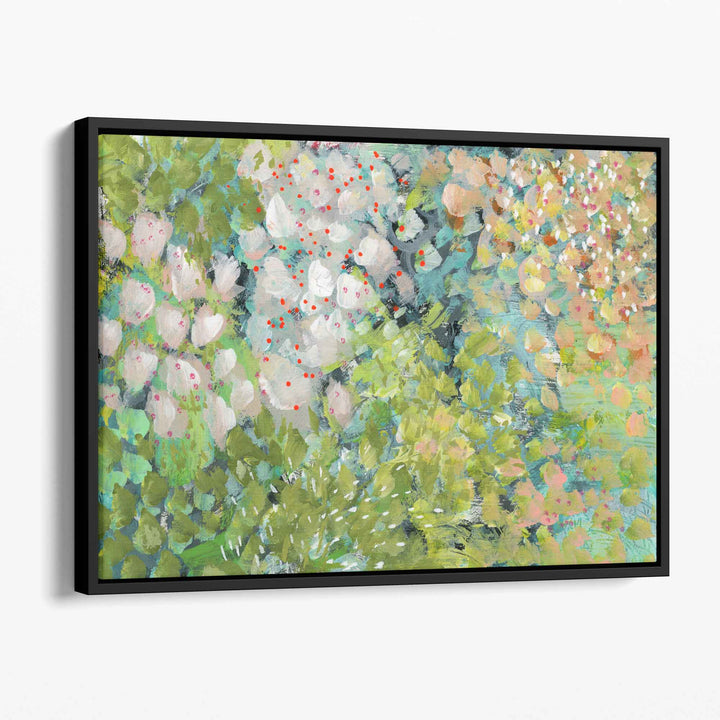 Abstract Green Floral Art Canvas Print | Bowlift