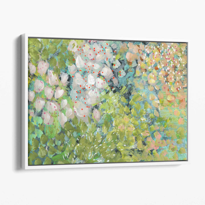 Abstract Green Floral Art Canvas Print | Bowlift