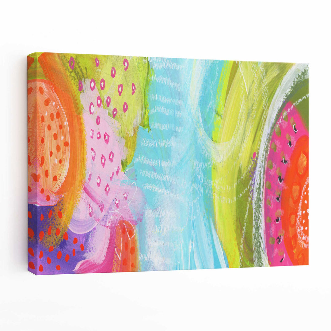Abstract Bright Tropical Fruits Canvas Print | Bowlift