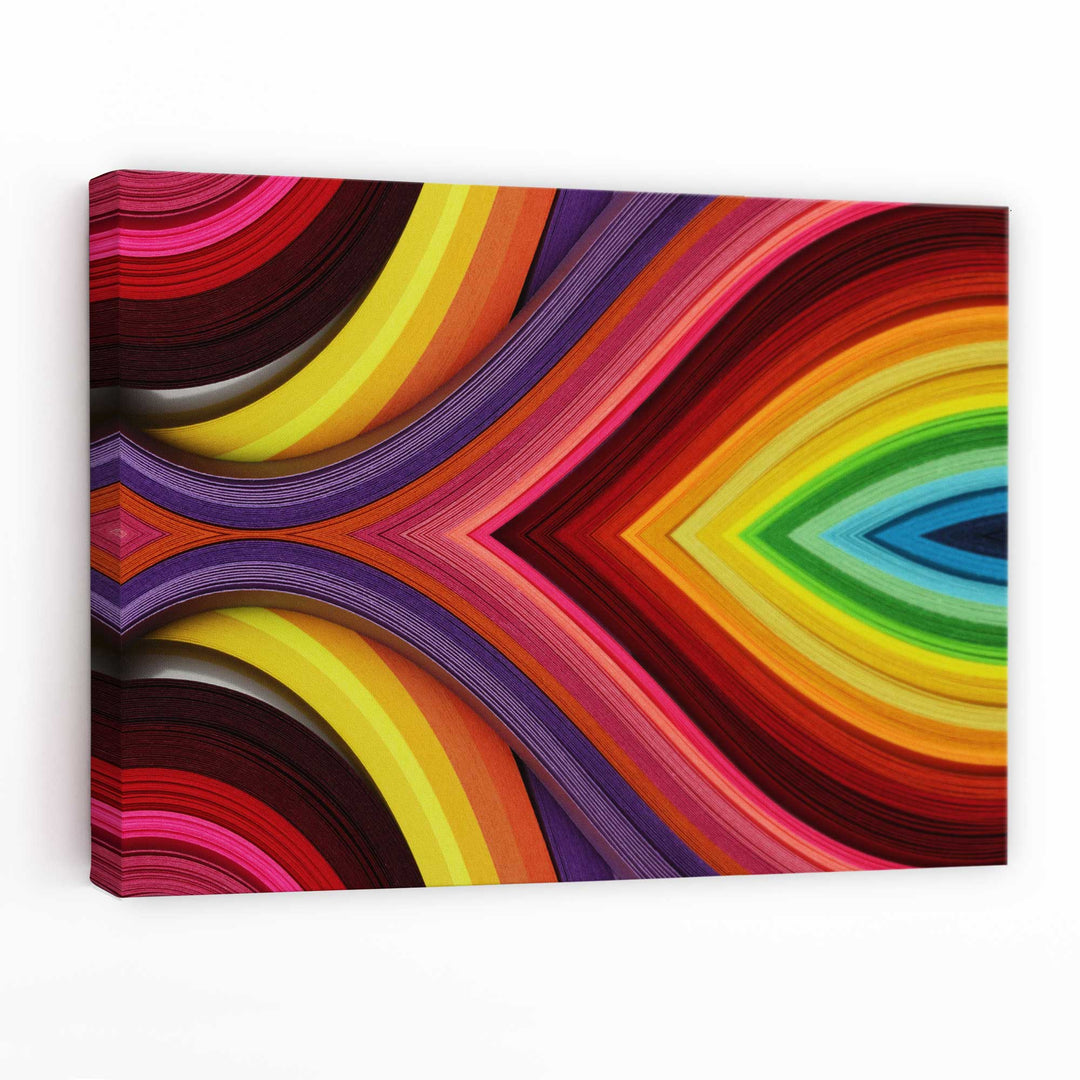 Abstract Geometric Rainbow Wall Art Canvas Print | Bowlift