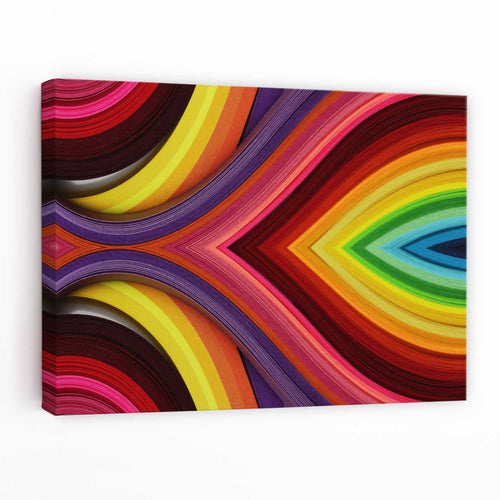 Abstract Geometric Rainbow Wall Art Canvas Print | Bowlift