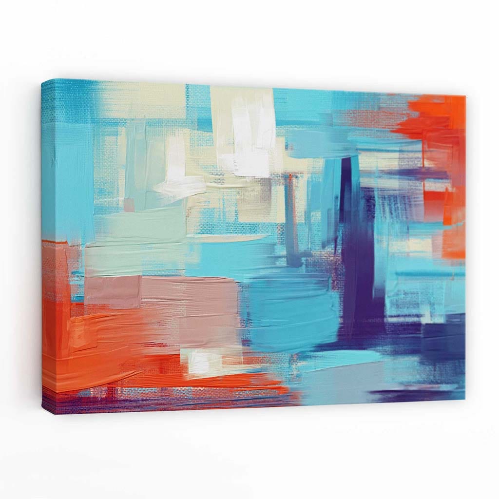 Abstract Sunset in Blue, Purple, and Orange Canvas Print | Bowlift
