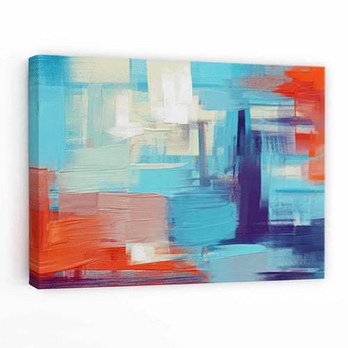 Abstract Sunset in Blue, Purple, and Orange Canvas Print | Bowlift