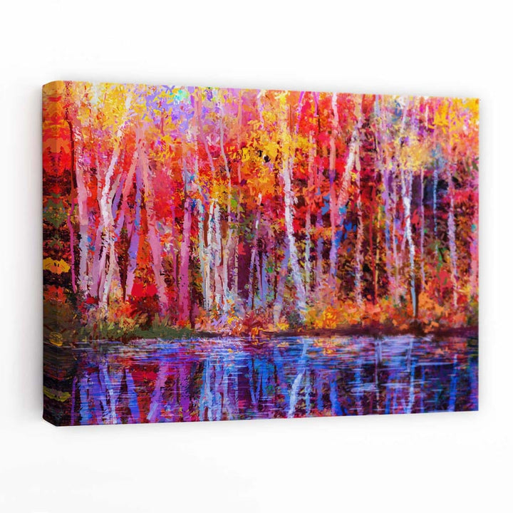 Abstract Trees in Purple and Red Wall Art Canvas Print | Bowlift