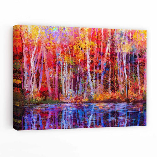 Abstract Trees in Purple and Red Wall Art Canvas Print | Bowlift