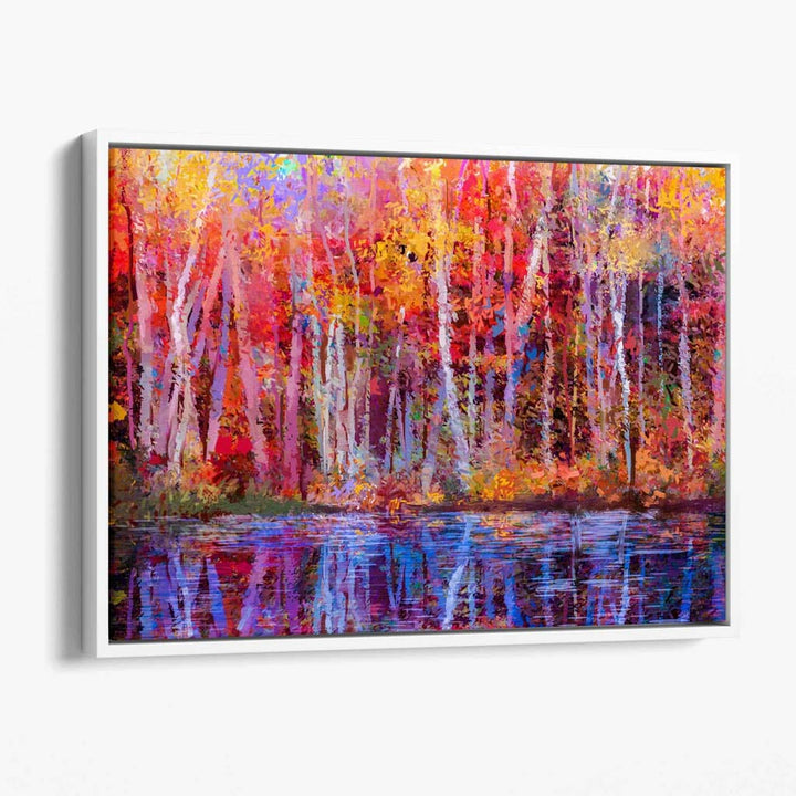 Abstract Trees in Purple and Red Wall Art Canvas Print | Bowlift