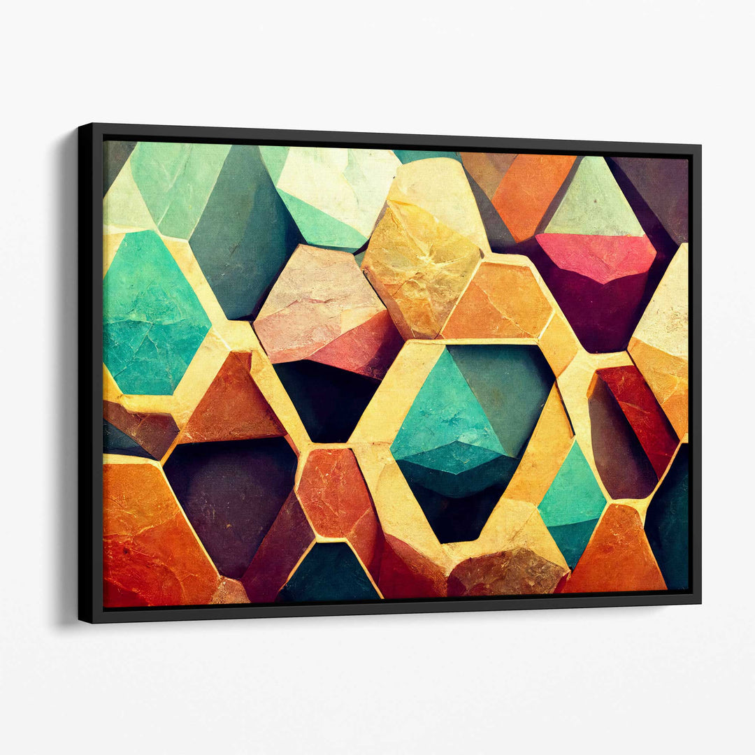 Abstract geometric canvas wall art print | Bowlift