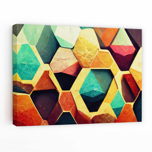 Abstract geometric canvas wall art print | Bowlift