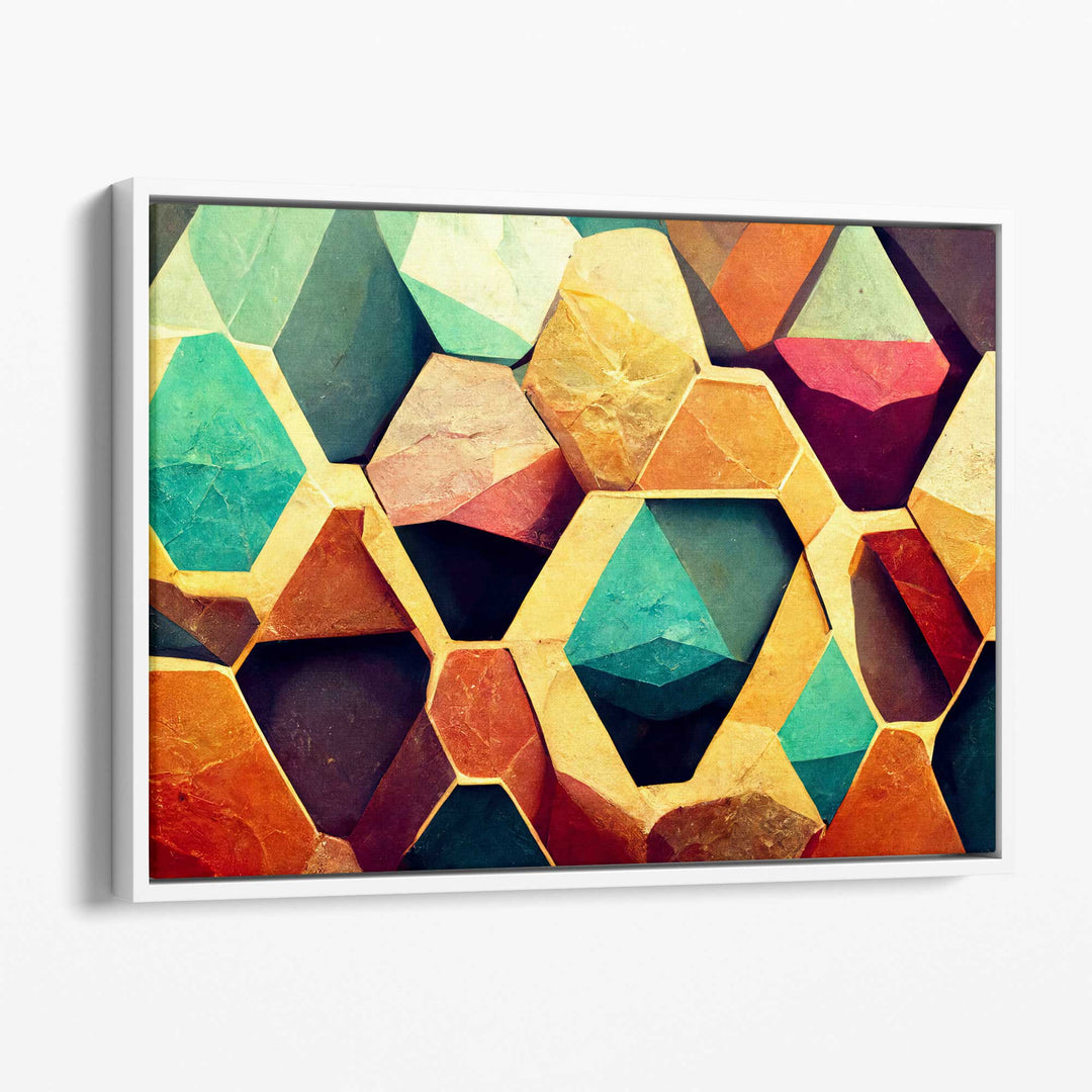 Abstract geometric canvas wall art print | Bowlift