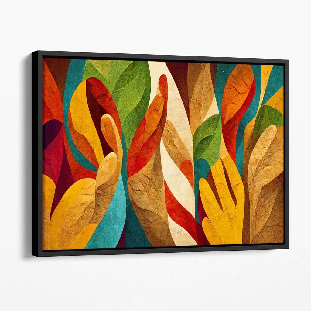 Abstract Colored Retro Canvas Wall Art Print | Bowlift