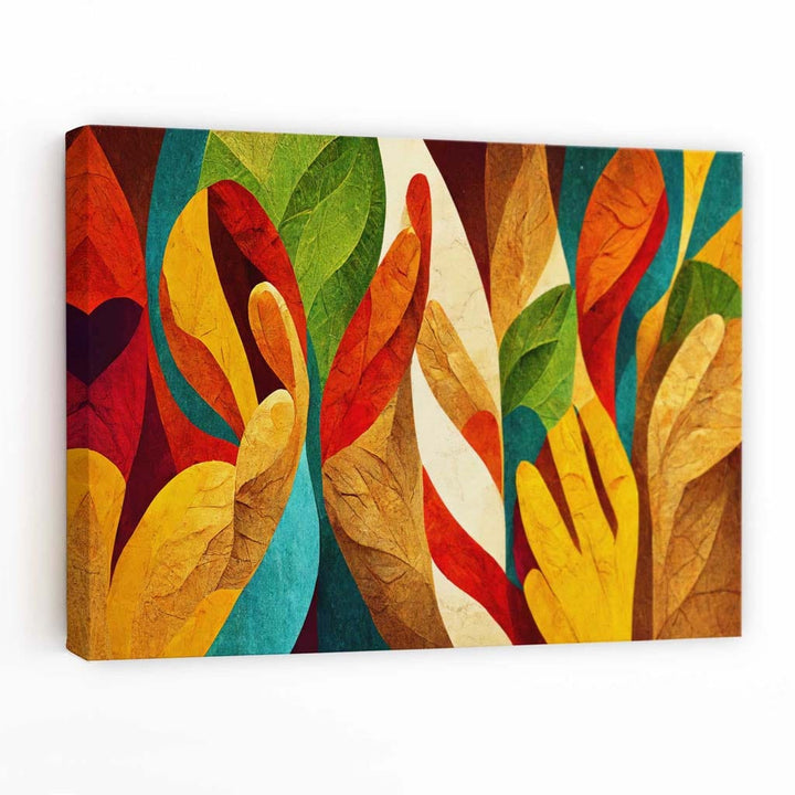 Abstract Colored Retro Canvas Wall Art Print | Bowlift