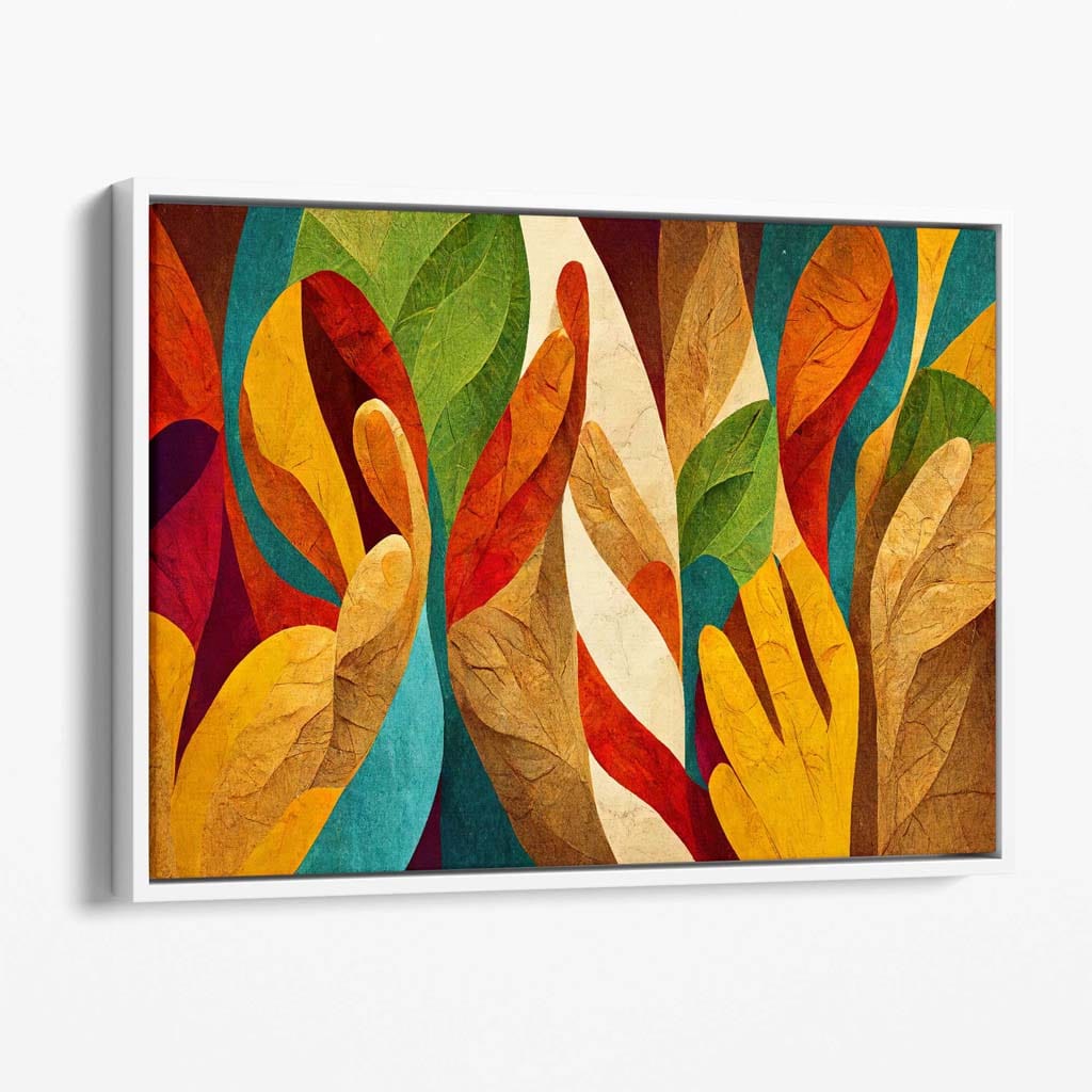 Abstract Colored Retro Canvas Wall Art Print | Bowlift