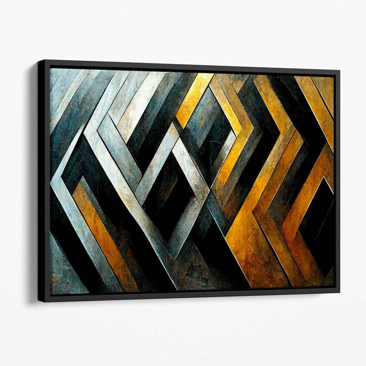 Abstract Industrial Mosaic Canvas Wall Art Print | Bowlift