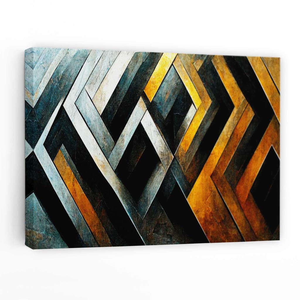 Abstract Industrial Mosaic Canvas Wall Art Print | Bowlift