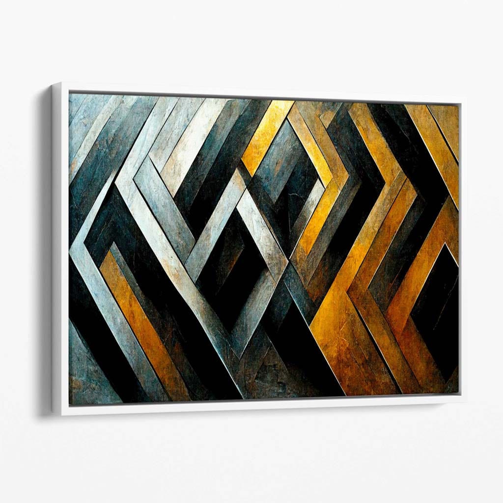 Abstract Industrial Mosaic Canvas Wall Art Print | Bowlift