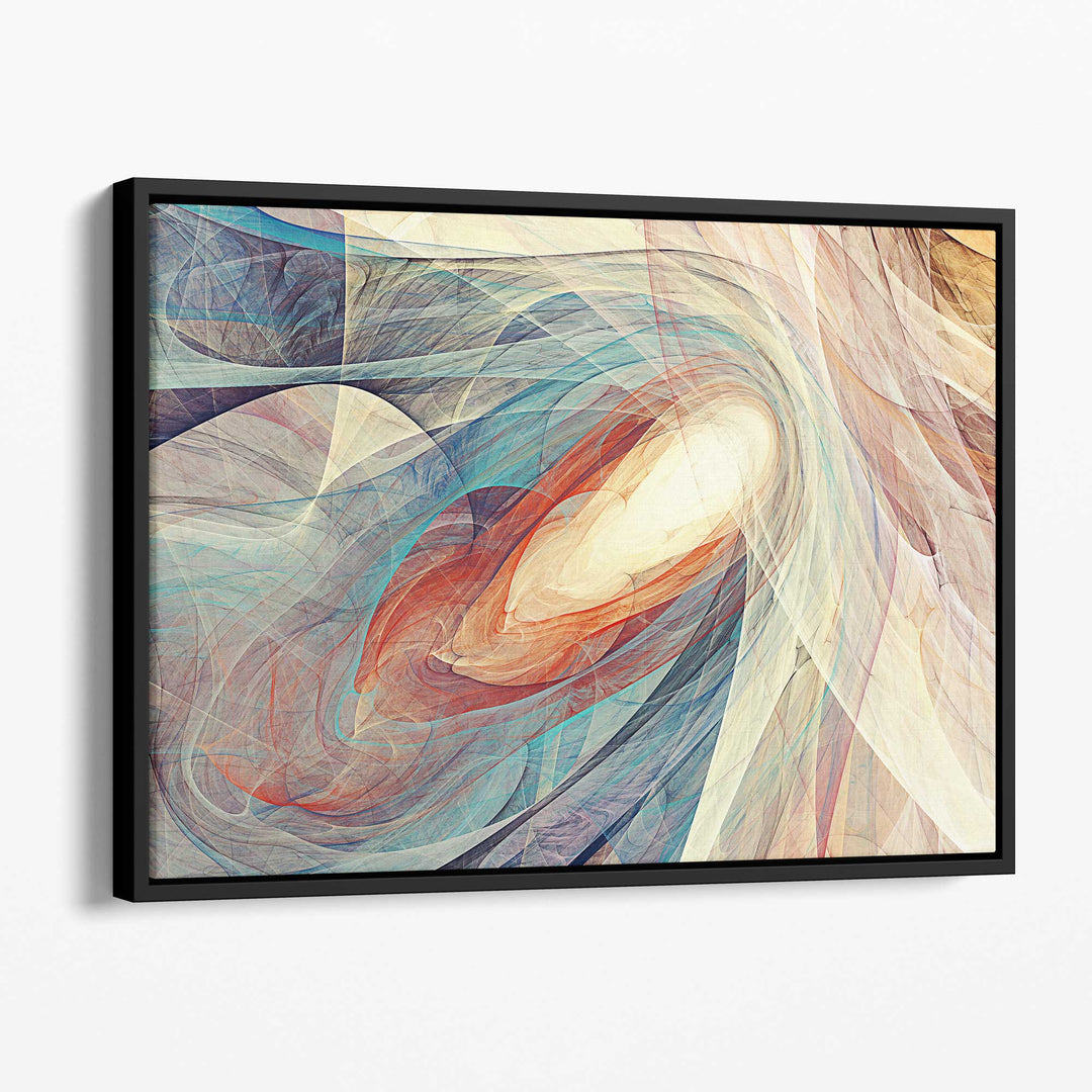 Abstract Blue Orange Art Canvas Print | Bowlift