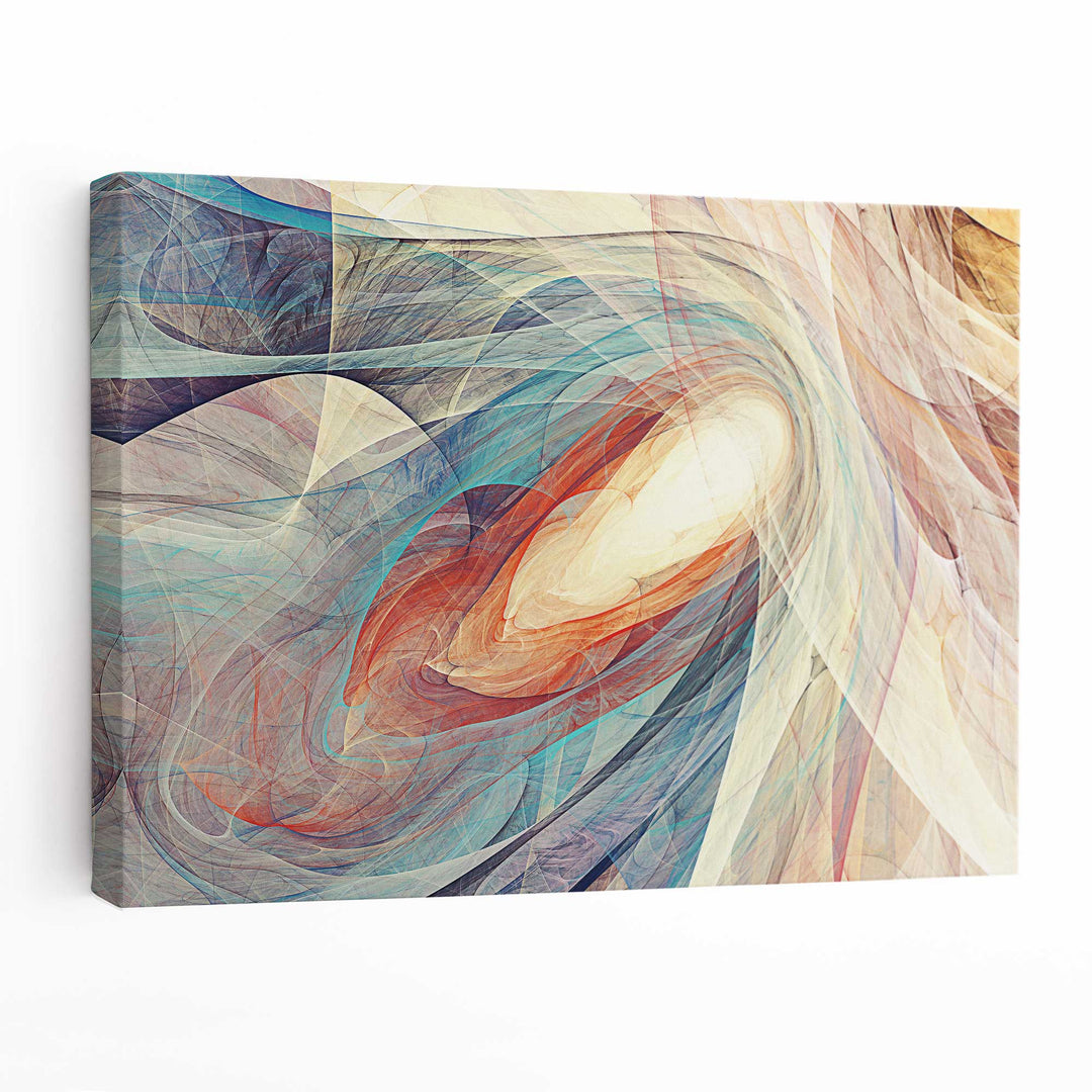 Abstract Blue Orange Art Canvas Print | Bowlift