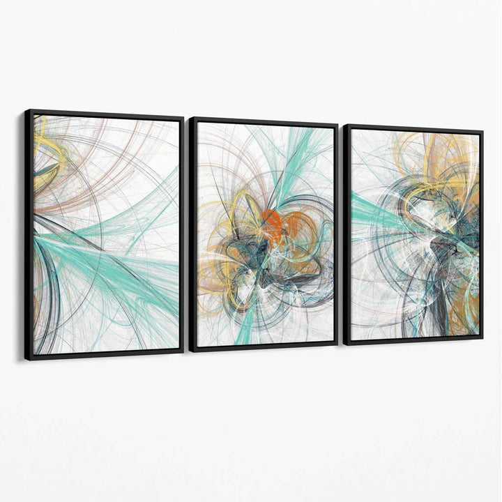 Abstract Mint Green and Gray Mixed Media Wall Art Canvas | Bowlift
