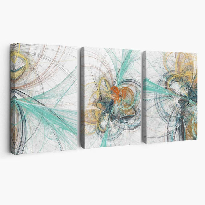 Abstract Mint Green and Gray Mixed Media Wall Art Canvas | Bowlift