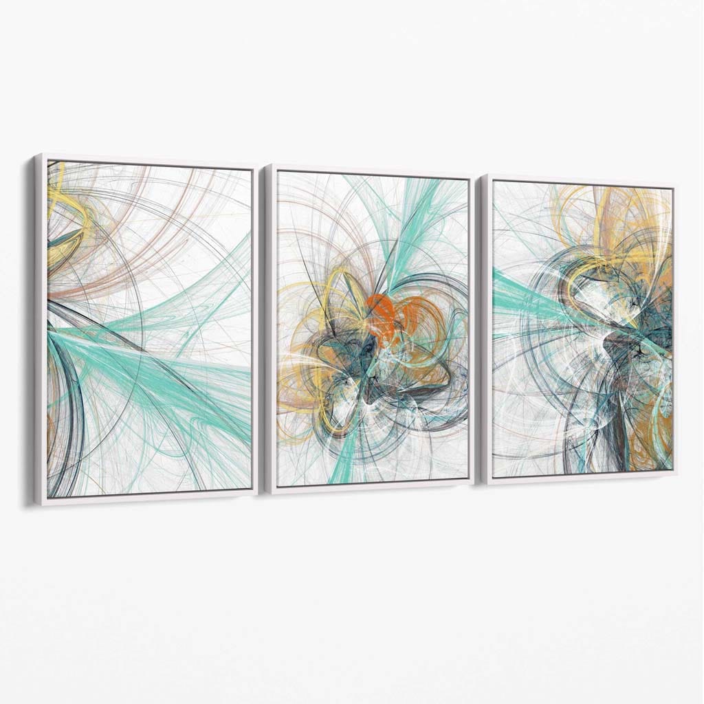 Abstract Mint Green and Gray Mixed Media Wall Art Canvas | Bowlift