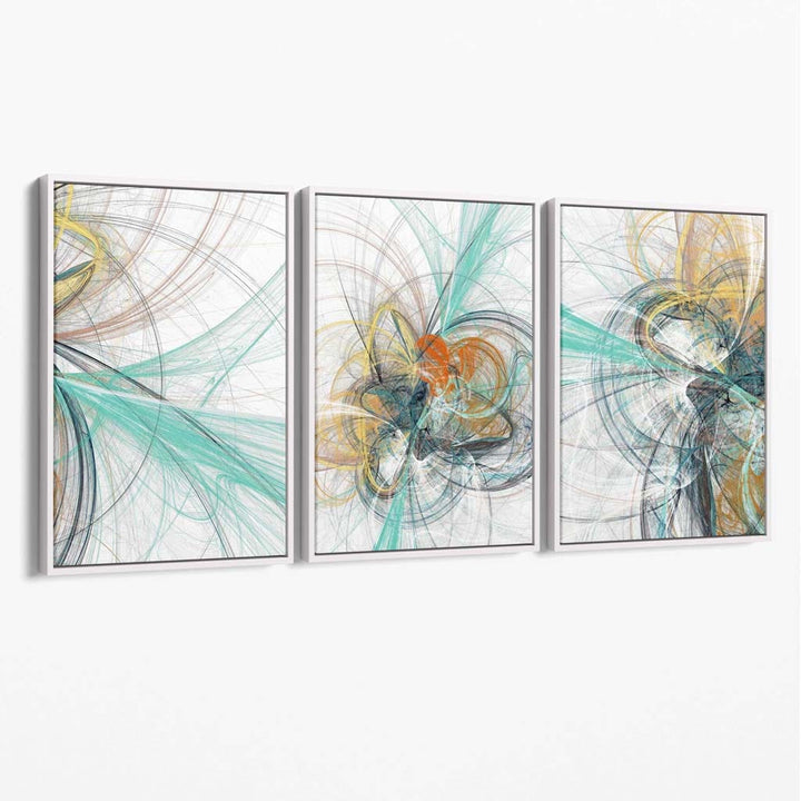 Abstract Mint Green and Gray Mixed Media Wall Art Canvas | Bowlift