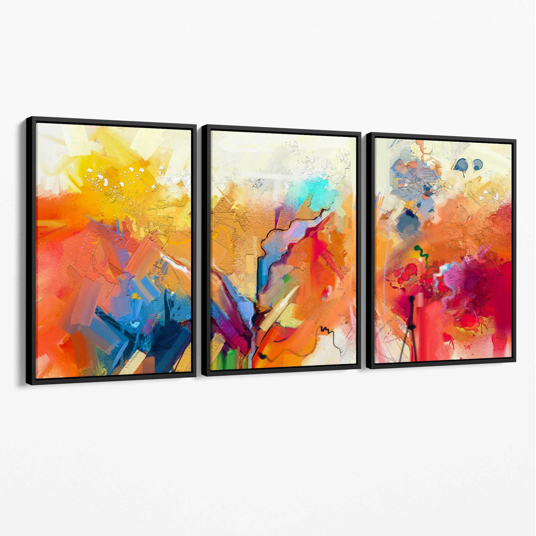 Abstract Colorful Orange Pink Red Wall Art Canvas | Bowlift