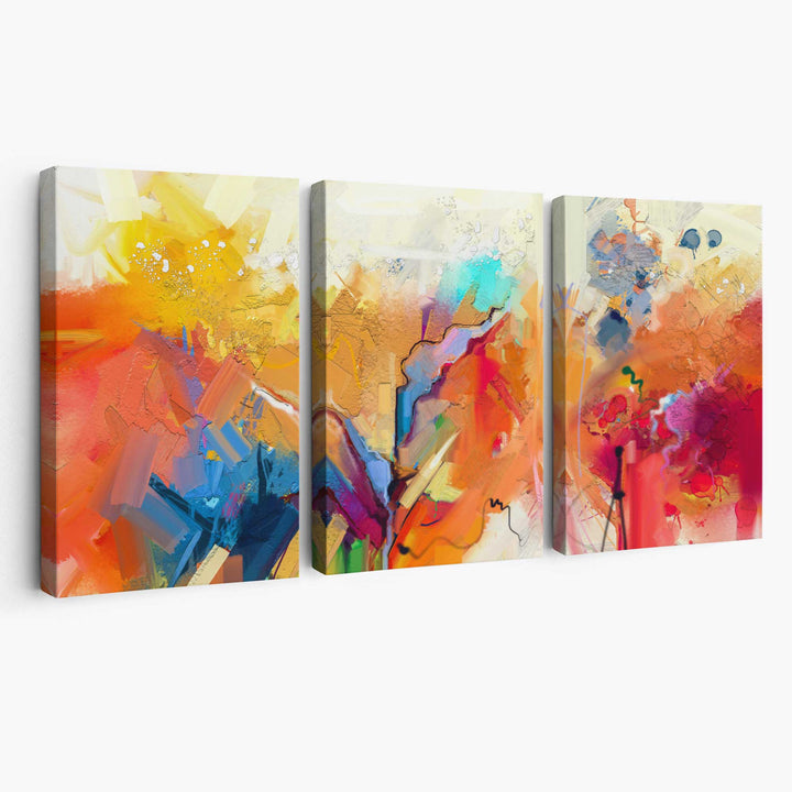 Abstract Colorful Orange Pink Red Wall Art Canvas | Bowlift