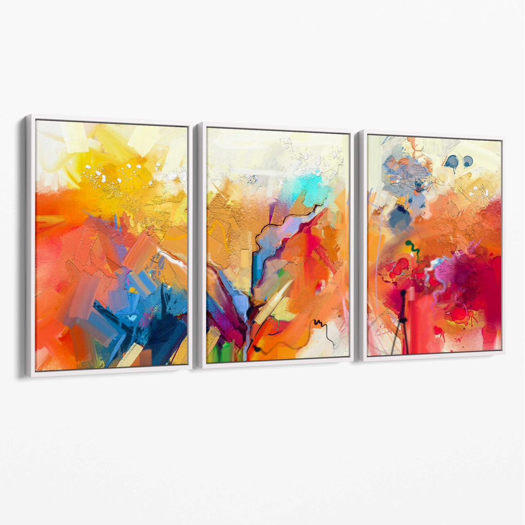 Abstract Colorful Orange Pink Red Wall Art Canvas | Bowlift