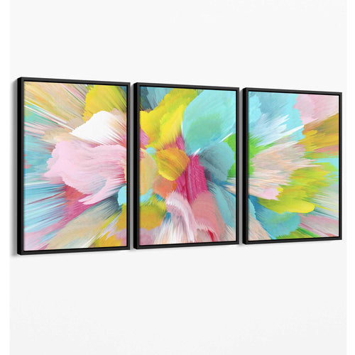 Abstract Blue Pink Floral Wall Art Canvas | Bowlift