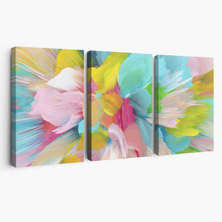 Abstract Blue Pink Floral Wall Art Canvas | Bowlift