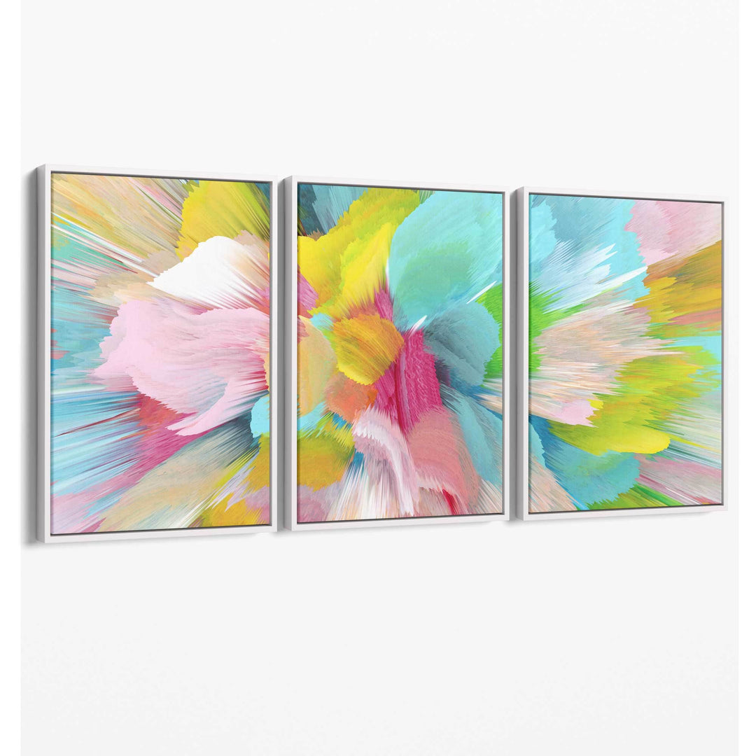 Abstract Blue Pink Floral Wall Art Canvas | Bowlift