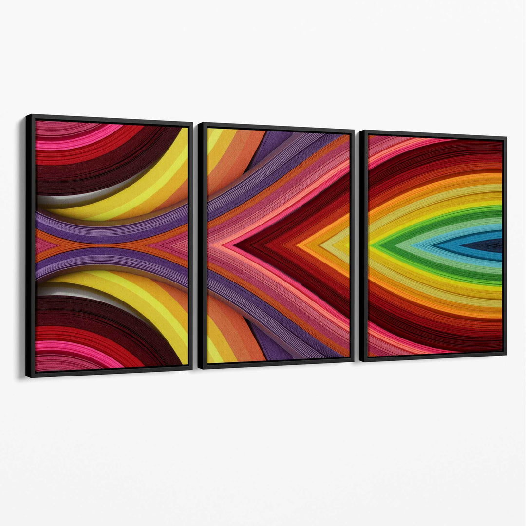 Abstract Geometric Rainbow Wall Art Canvas | Bowlift