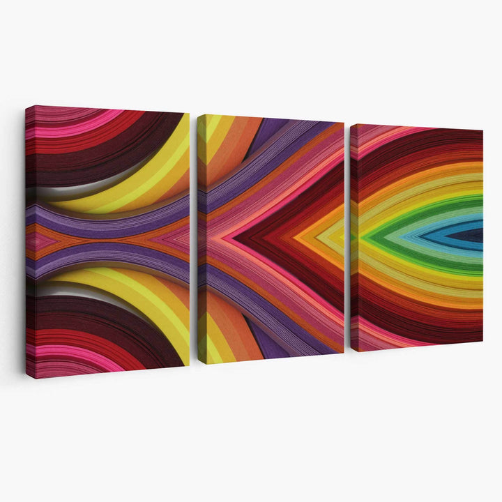 Abstract Geometric Rainbow Wall Art Canvas | Bowlift