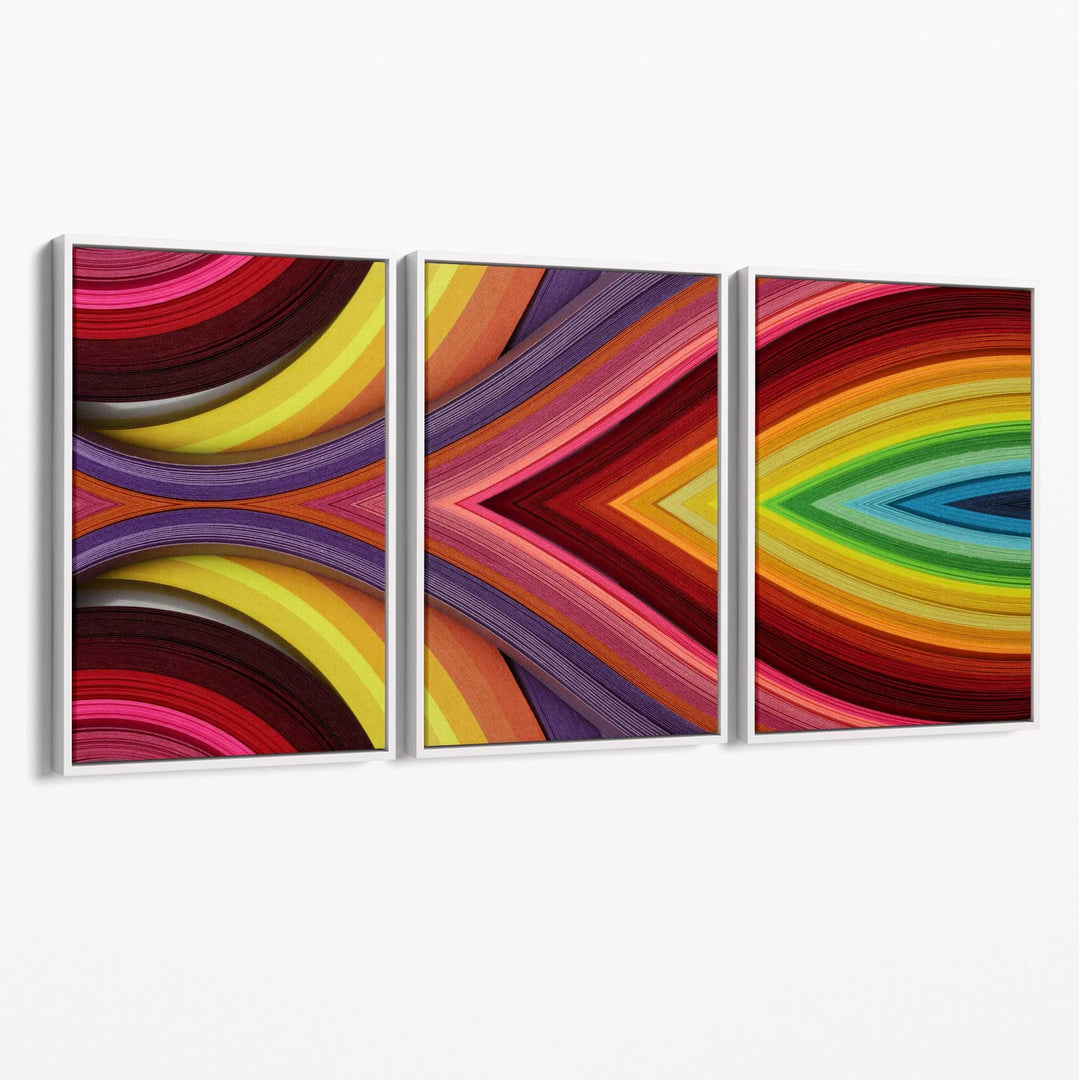Abstract Geometric Rainbow Wall Art Canvas | Bowlift