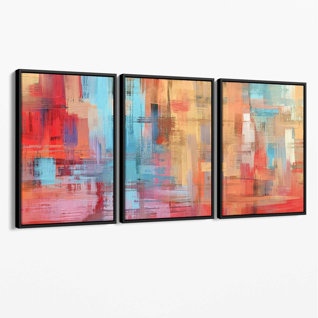 Abstract art prints of paintings Red Blue Yellow Canvas | Bowlift