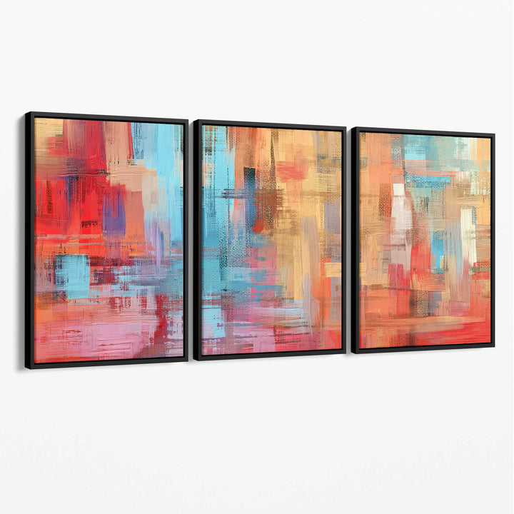 Abstract art prints of paintings Red Blue Yellow Canvas | Bowlift