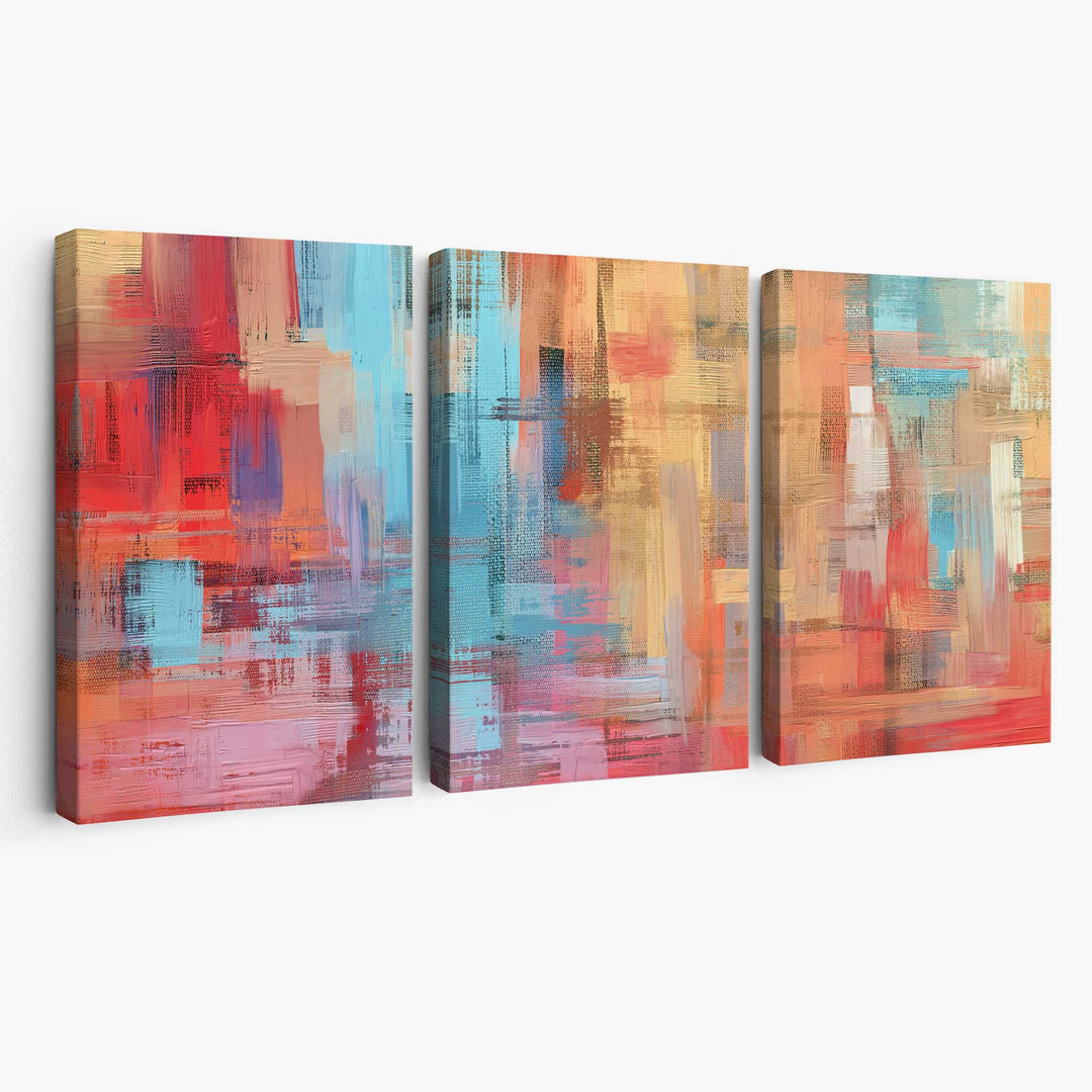 Abstract art prints of paintings Red Blue Yellow Canvas | Bowlift