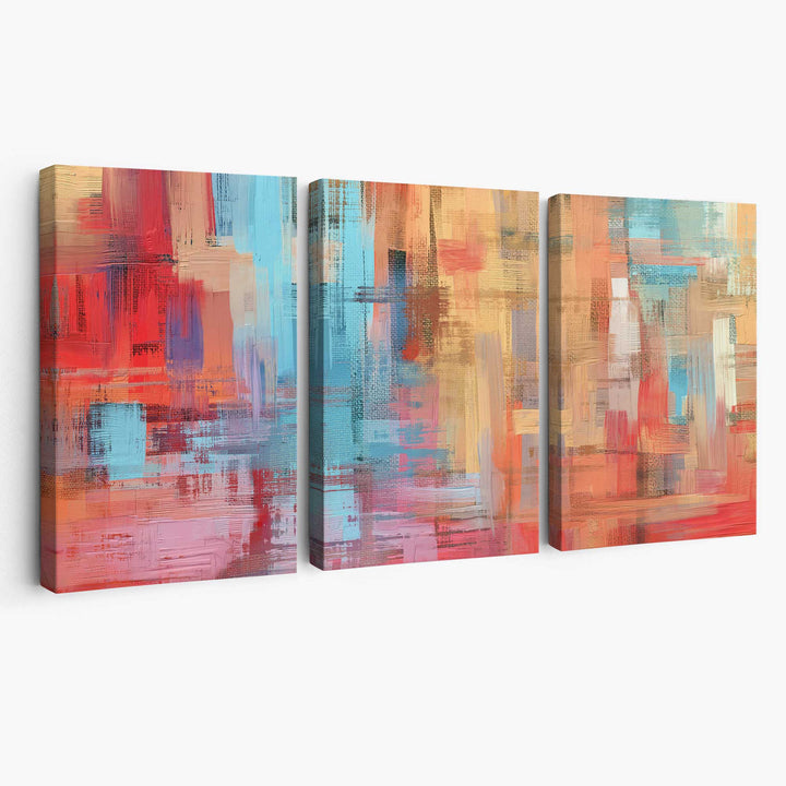 Abstract art prints of paintings Red Blue Yellow Canvas | Bowlift