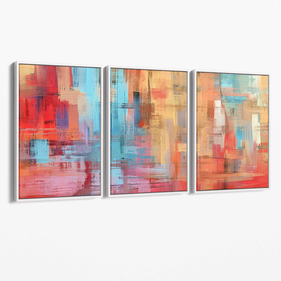Abstract art prints of paintings Red Blue Yellow Canvas | Bowlift