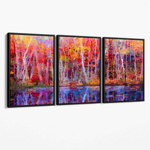 Abstract Summer Trees in Purple and Red Wall Art Canvas | Bowlift
