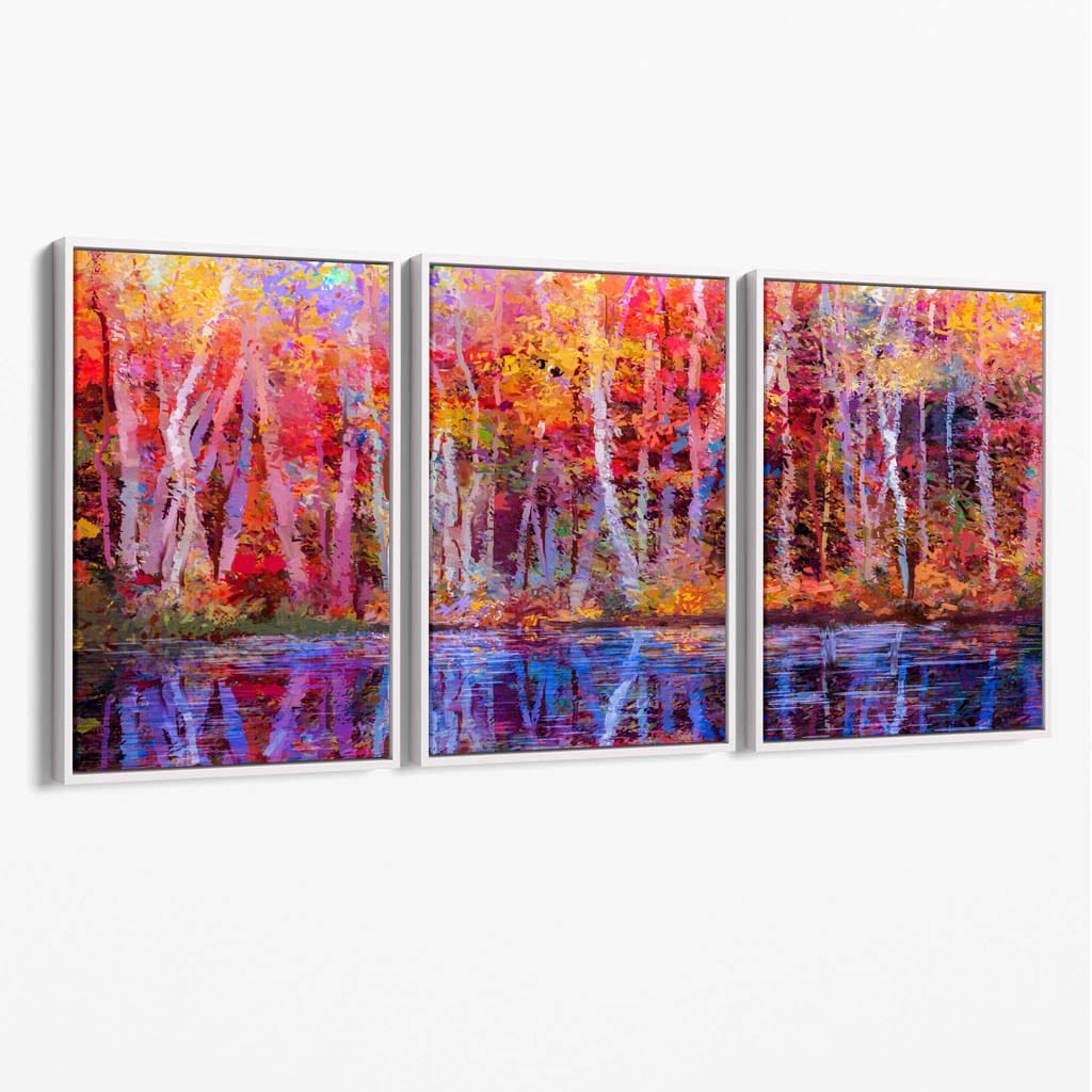 Abstract Summer Trees in Purple and Red Wall Art Canvas | Bowlift
