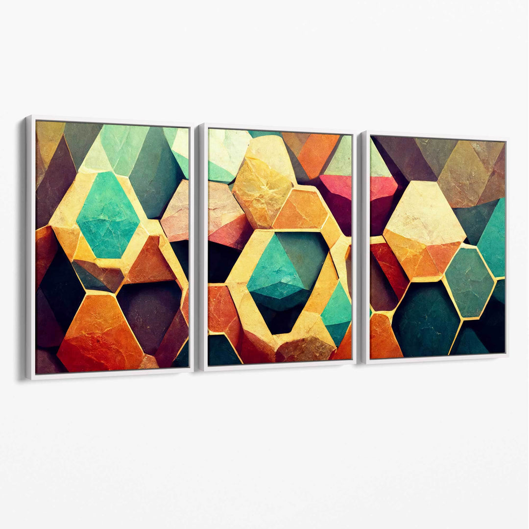 Abstract geometric print wall art canvas | Bowlift