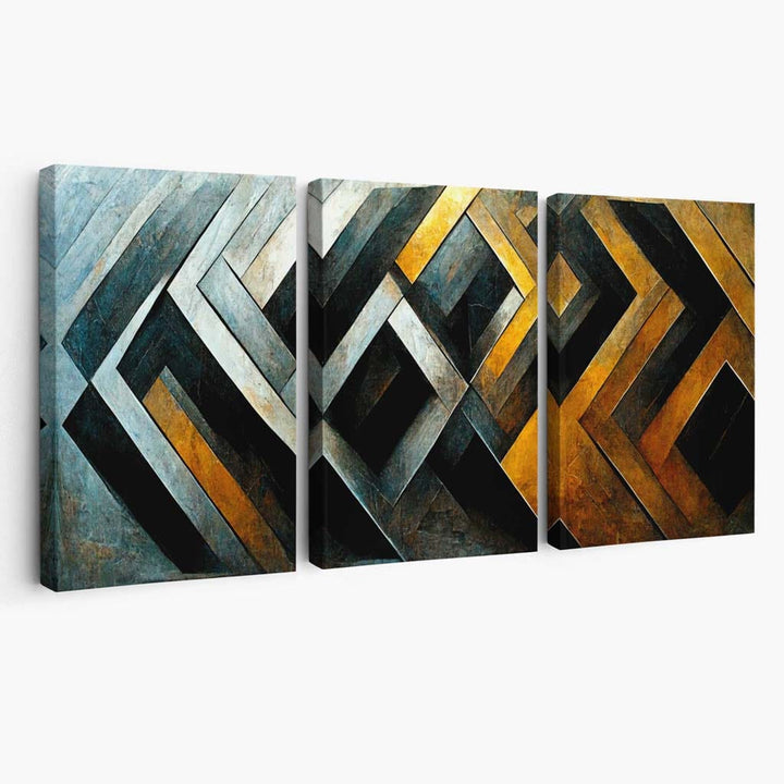 Abstract industrial mosaic canvas wall art | Bowlift