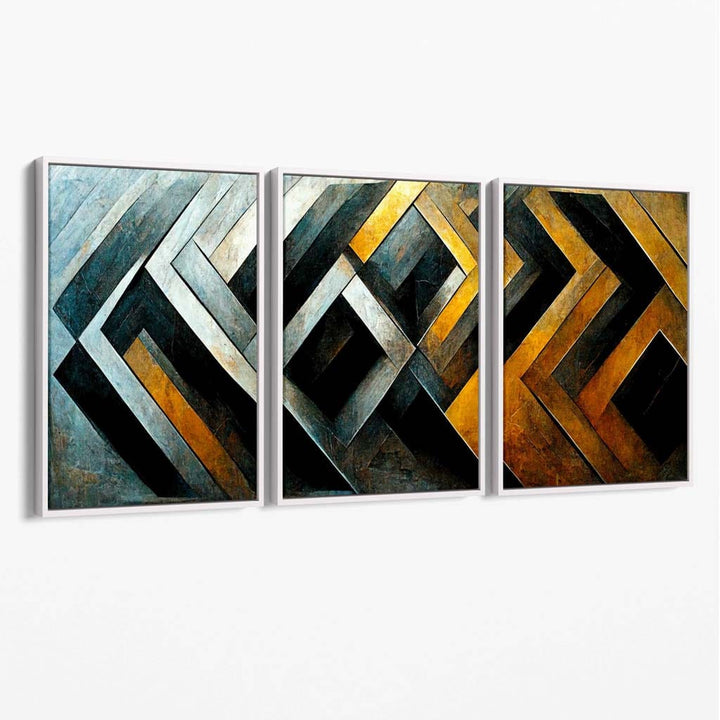 Abstract industrial mosaic canvas wall art | Bowlift
