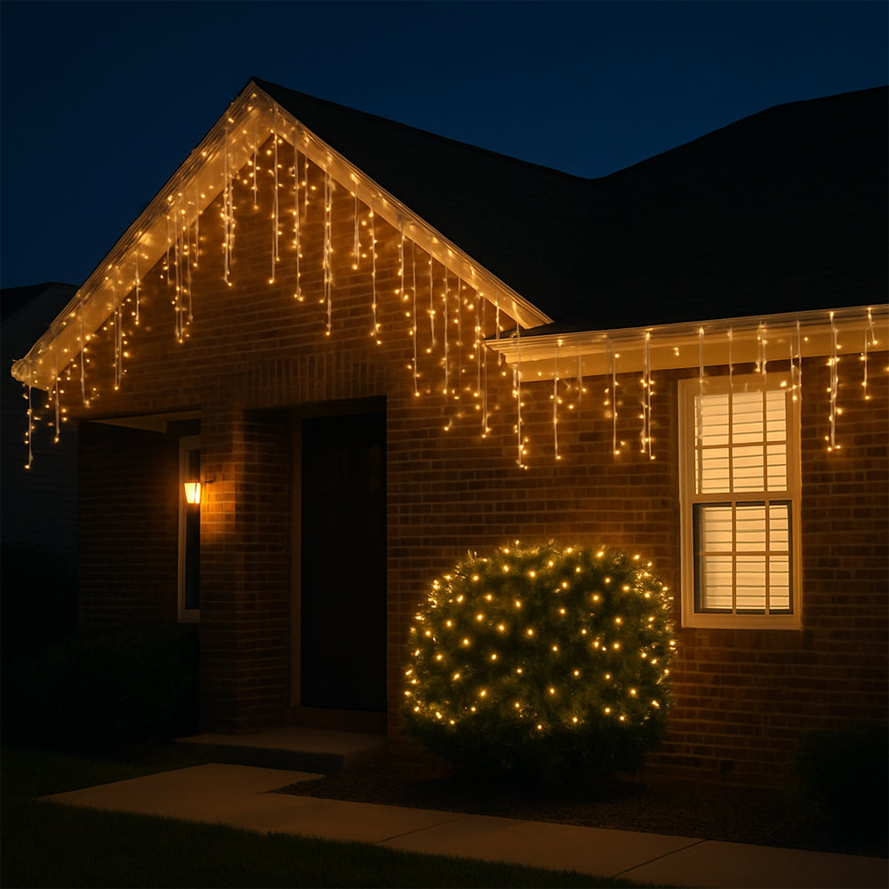 Fairy lights with icicles 95 LED 3 meters, warm white | Bowlift