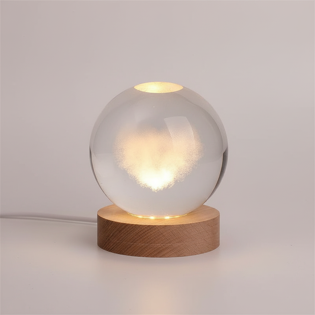 AstroGlobe 3D Lamp – Spherical Wooden Table Lamp with Warm LED Light and Planet Design | Bowlift