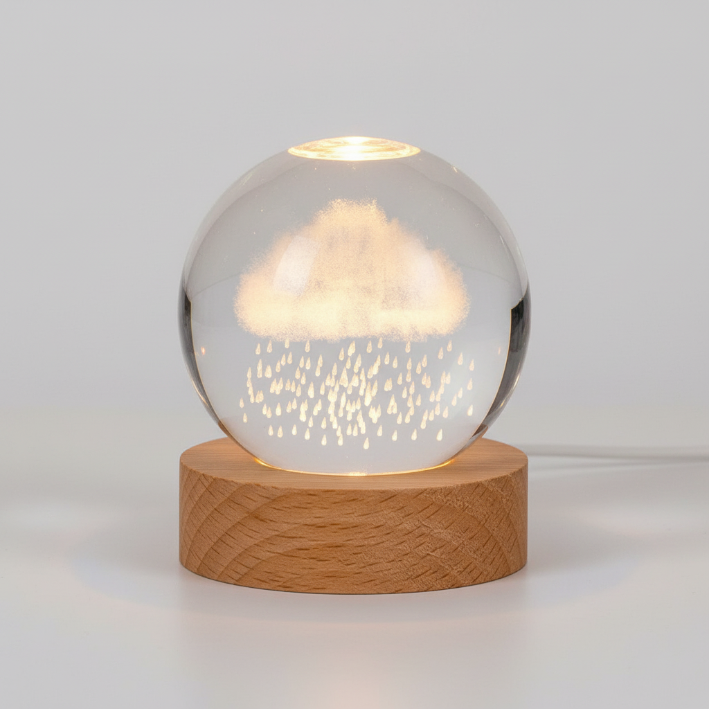 AstroGlobe 3D Lamp – Spherical Wooden Table Lamp with Warm LED Light and Planet Design | Bowlift