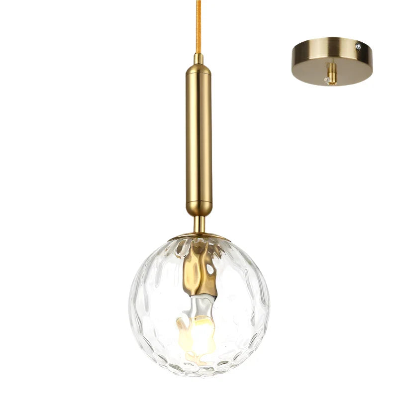 Luxurious pendant lamp in gold – Modern hanging light for staircase or living area | Bowlift